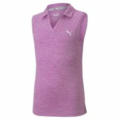 PUMA Golf Puma Girls Sleeveless Heather Polo -Fairway Woods Sales Store 579314 23 07250.1665507444