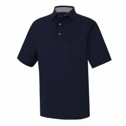 FootJoy Golf FootJoy ProDry Solid Lisle Golf Shirt With Stripe Accent -Fairway Woods Sales Store FJ 32914 01 46649.1675966578