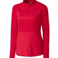 Cutter & Buck Ladies Pennant Sport 3/4 Zip Top -Fairway Woods Sales Store LCK08717 RD MANN HG 91834.1649798504