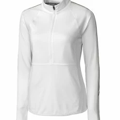 Cutter & Buck Ladies Pennant Sport 3/4 Zip Top -Fairway Woods Sales Store LCK08717 WH MANN HG 85885.1649798504