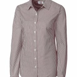 Cutter & Buck Womens Long Sleeve Epic Easy Care Mini Bengal Top