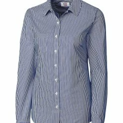 Cutter & Buck Womens Long Sleeve Epic Easy Care Mini Bengal Top -Fairway Woods Sales Store LCW04154 TBL MANN HG 43178.1668611384