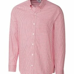 Cutter & Buck Long Sleeve Tailored Fit Tattersall Shirt -Fairway Woods Sales Store MCW09401 RD MANN HG 84393.1668553204