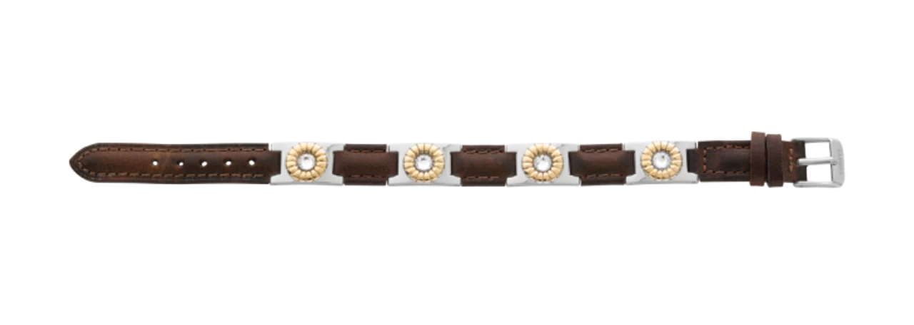 Sabona Brown Leather Gem Duet Magnetic Bracelet 4 Sabona Brown Leather Gem Duet Magnetic Bracelet - Image 2