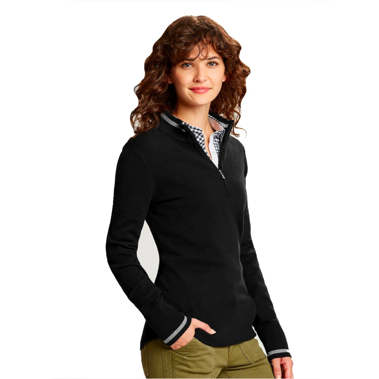 Cutter & Buck Ladies Lakemont Tipped Half Zip 3 Cutter & Buck Ladies Lakemont Tipped Half Zip