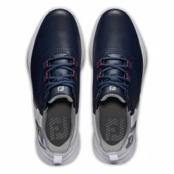 FootJoy FJ Fuel Men Spikeless Laced Golf Shoes - Navy / White / Red -Fairway Woods Sales Store footjoy fuel spikeless navy white red 55442 top