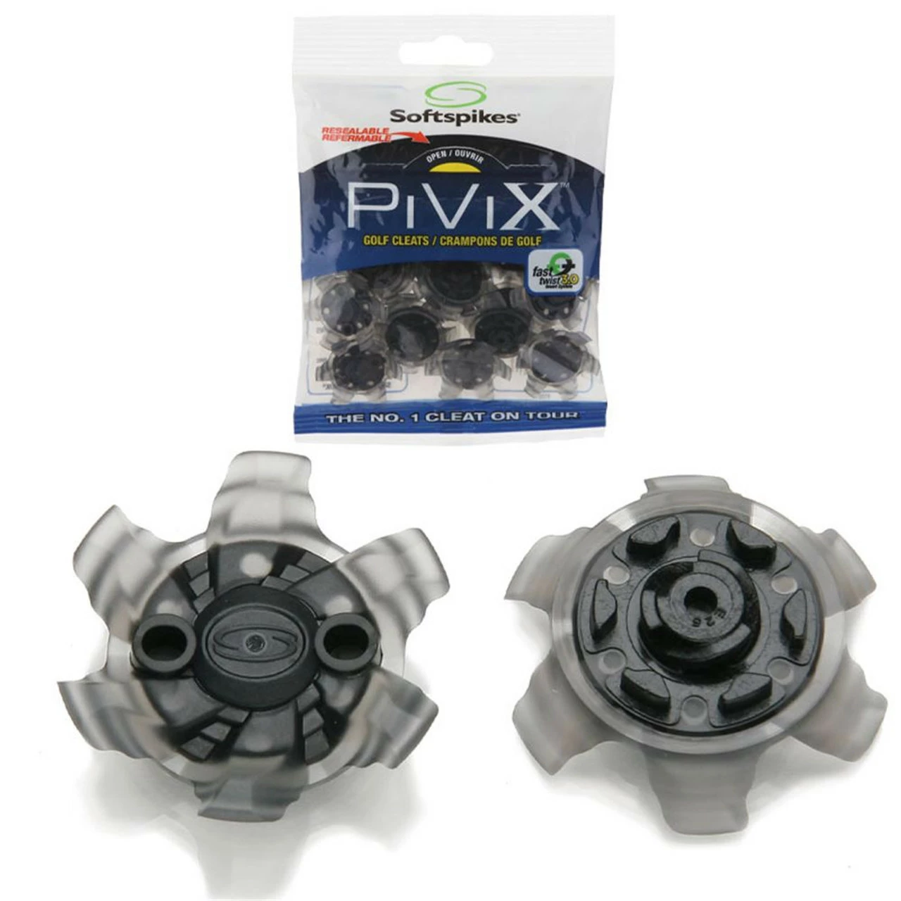 SoftSpikes PiViX Golf Cleats - Fast Twist 3.0 Gray/Black 3 SoftSpikes PiViX Golf Cleats - Fast Twist 3.0 Gray/Black