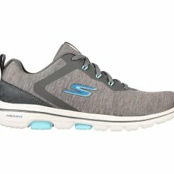 Skechers Women's Go Golf Walk 5 Golf Shoes - Gray / Blue -Fairway Woods Sales Store skechers go walk 5 grey blue 123034 side